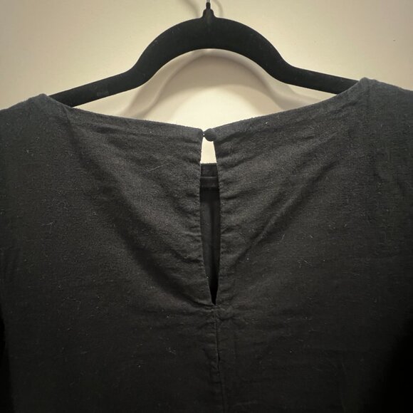 A&F Linen Blend Short Sleeve Mini Dress Black - Picture 5 of 6